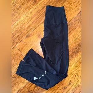 lululemon athletica Black Leggings with Green Accents